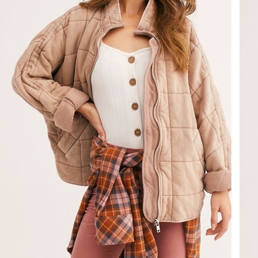Free People Quilted Dolman Jacket